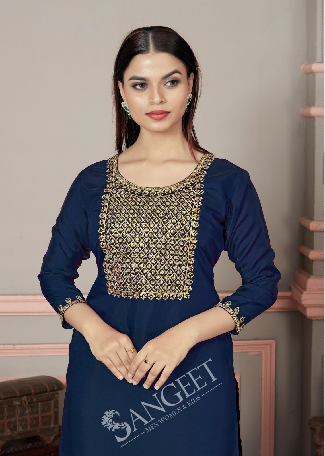 Roman By Sangeet Rayon Silk  Embroidery Kurti Wholesale Price In Surat
